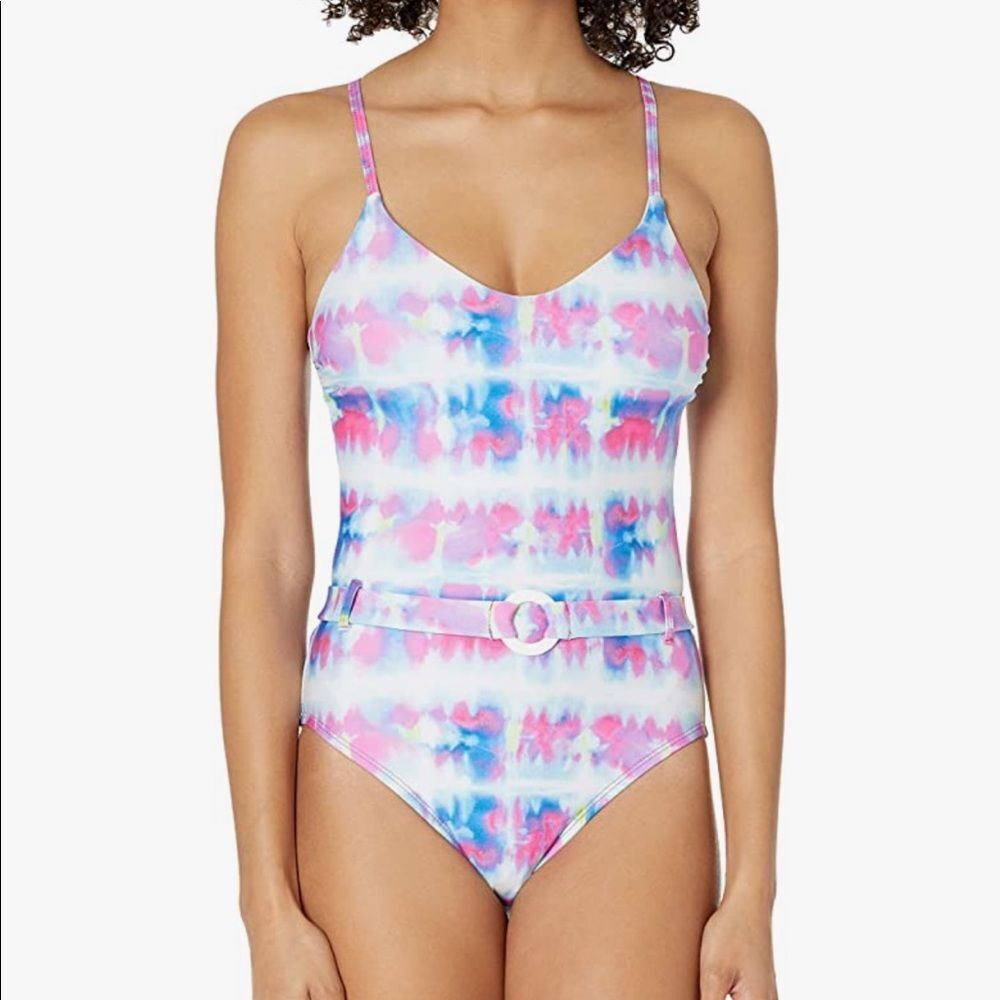 Anthropologie Splendid Sun Daze Tie Dyed Belted One-Piece Swimsuit Small NEW